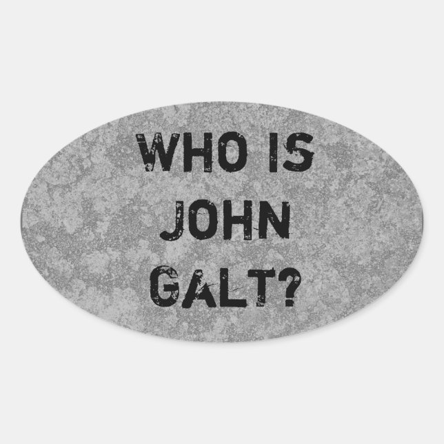 Pegatina Ovalada ¿Quién es John Galt? (Anverso)