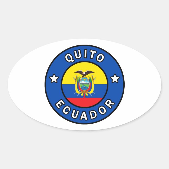 Pegatina Ovalada Quito Ecuador (Anverso)
