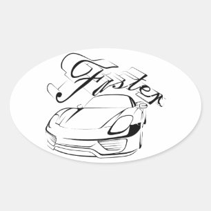 Pegatina Ovalada Racecar en tribus
