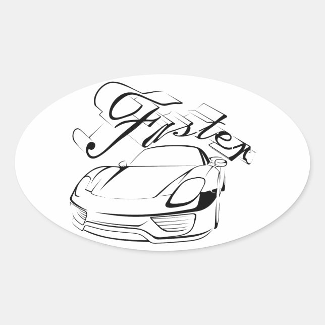 Pegatina Ovalada Racecar en tribus (Anverso)