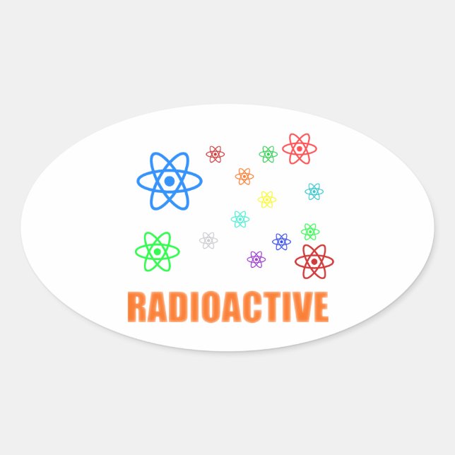Pegatina Ovalada Radioactivo (Anverso)