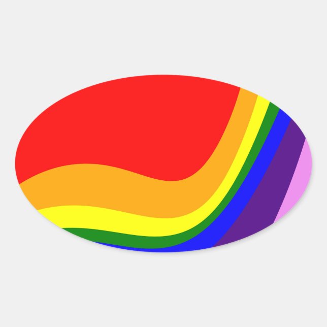 Pegatina Ovalada Rainbow Roy G Biv (Anverso)
