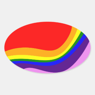 Pegatina Ovalada Rainbow Roy G Biv