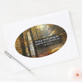 Pegatina Ovalada Ralph Waldo Emerson cita Inspiradora "Trail"