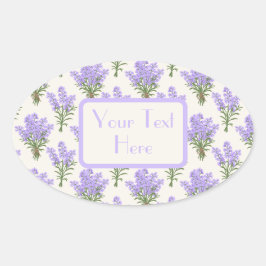 Pegatina Ovalada Ramos de lavanda de Provenza