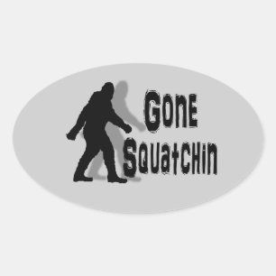 Pegatina Ovalada raro nerd geek big foot sasquatch