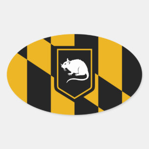Pegatina Ovalada Rata de la bandera de Baltimore