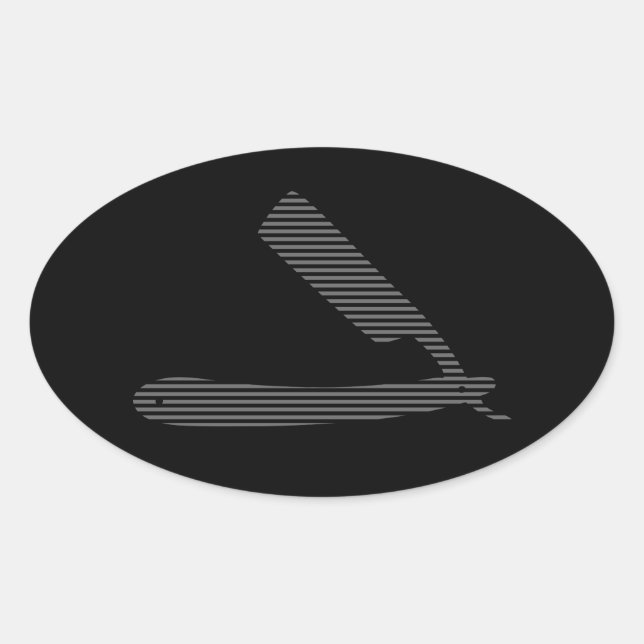 Pegatina Ovalada rayas de afeitar (Anverso)