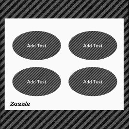 Pegatina Ovalada Rayas diagonales delgadas en negro y gris