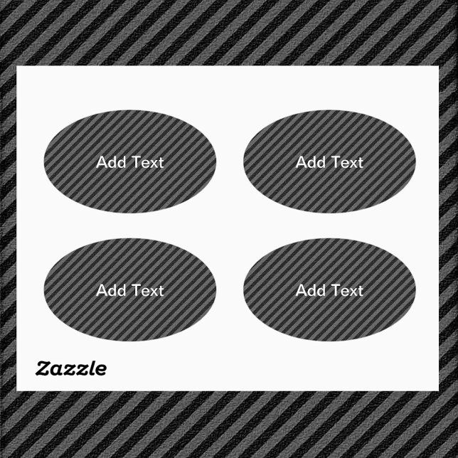 Pegatina Ovalada Rayas diagonales delgadas en negro y gris (Zazzle Thin Black and Gray Diagonal Stripes Oval Stickers)