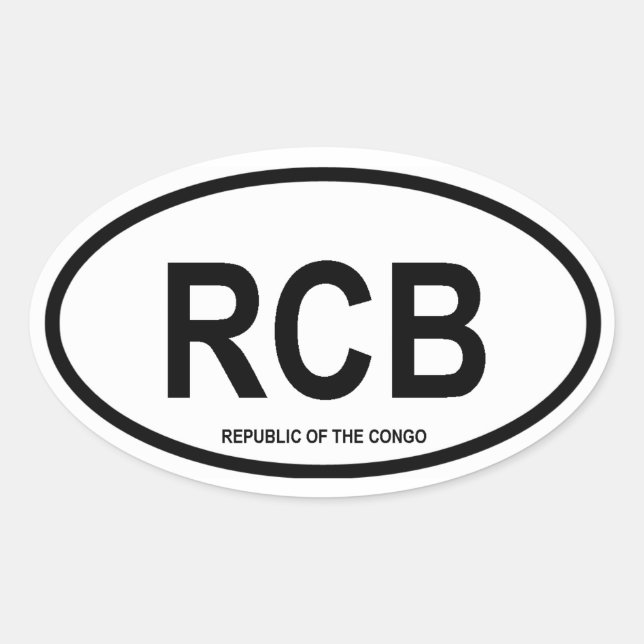 Pegatina Ovalada RCB de la República del Congo (Anverso)