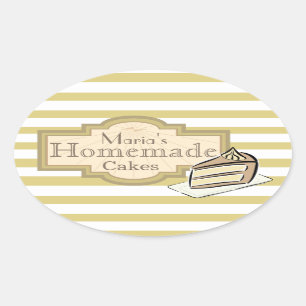 Pegatina Ovalada Rebanada de torta