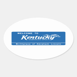 Pegatina Ovalada Recepción señal de tráfico de Kentucky - los