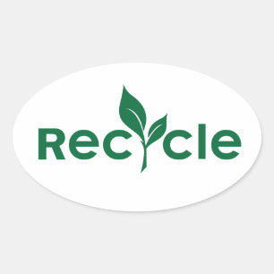 Pegatina Ovalada Reciclar