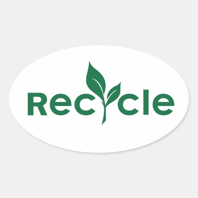 Pegatina Ovalada Reciclar (Anverso)