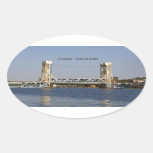 Pegatina Ovalada Rectángulo del puente Houghton Hancock o