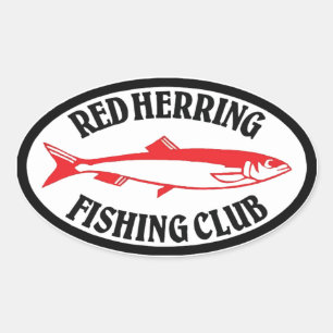 Pegatina Ovalada Red Herring que pesca al club