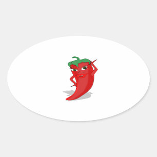 Pegatina Ovalada Red Hot Pepper Diva