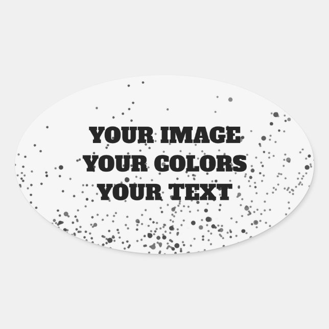 Pegatina Ovalada Rediseñar desde cero y crear el tuyo propio (Anverso)