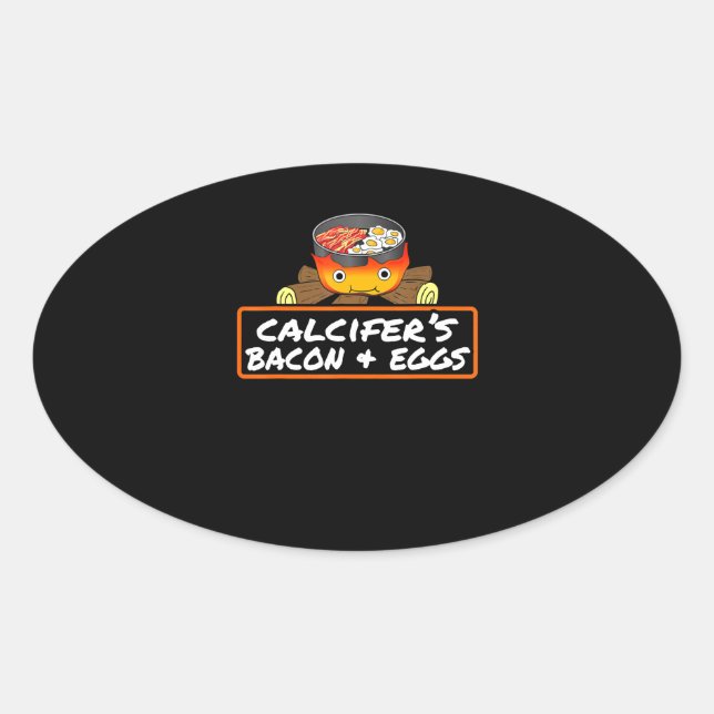 Pegatina Ovalada Regalo de calcifistas de plato de huevo de pollo d (Anverso)