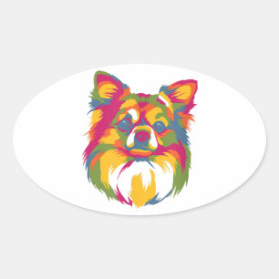 Pegatina Ovalada Regalo perfecto para el amante de las mascotas chi