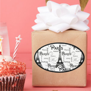 Pegatina Ovalada Regalos de Francia y recuerdos de París