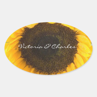 Pegatina Ovalada Regalos de girasol