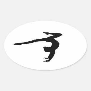 Pegatina Ovalada Regalos del Handstand del macho del gimnasta