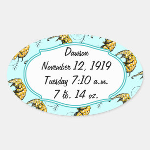 Pegatina Ovalada Regalos para elefantes en circo