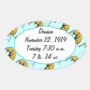 Pegatina Ovalada Regalos para elefantes en circo