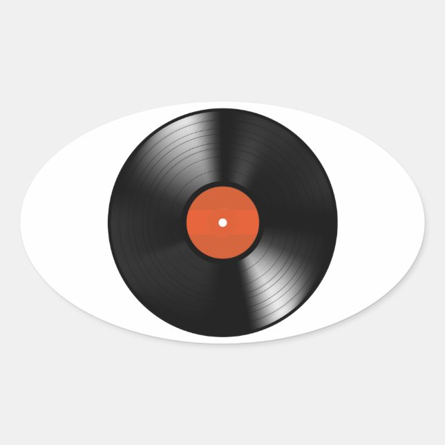 Pegatina Ovalada Registro de Vinyle (Anverso)