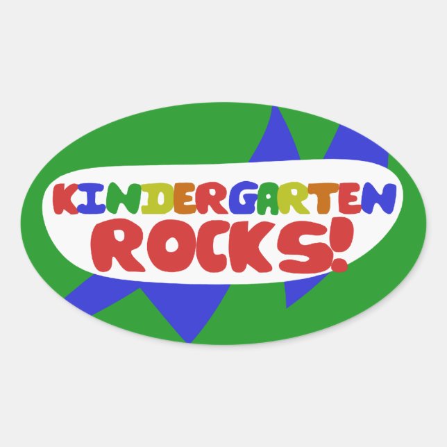 Pegatina Ovalada Reglas de jardín de infancia (Anverso)