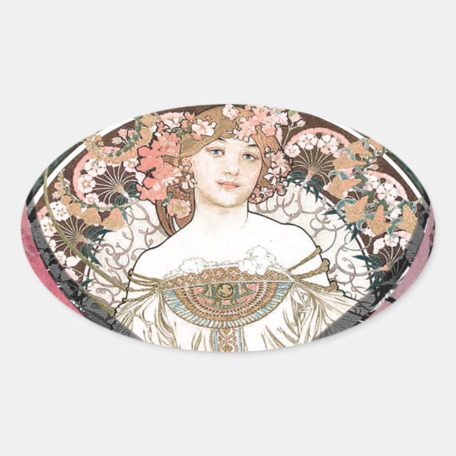 Pegatina Ovalada Reina de los corazones (Anverso)