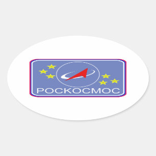 Pegatina Ovalada Remiendo del vuelo de Roscosmos