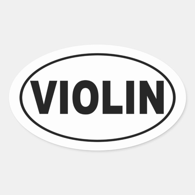 Pegatina Ovalada Reproductor de violín (Anverso)