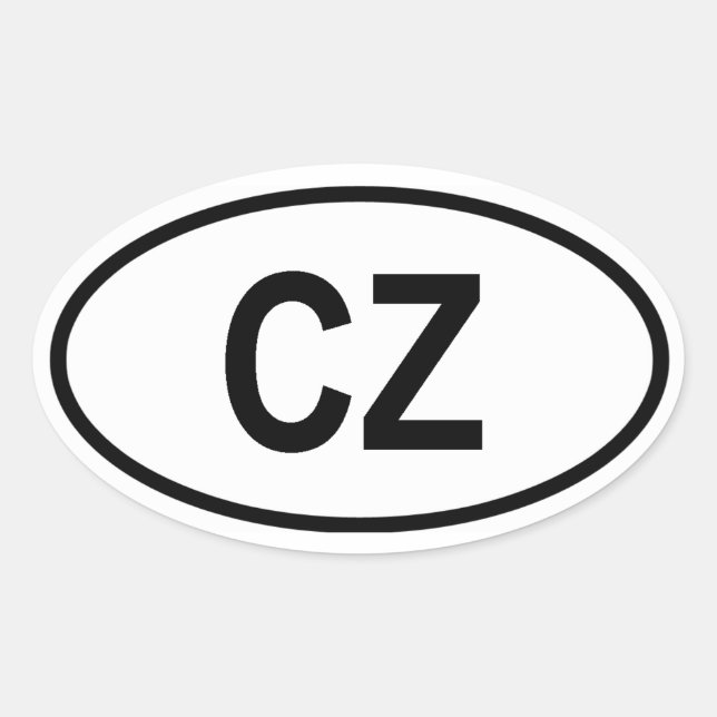 Pegatina Ovalada República Checa "CZ " (Anverso)