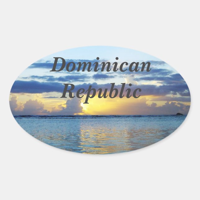 Pegatina Ovalada República Dominicana (Anverso)