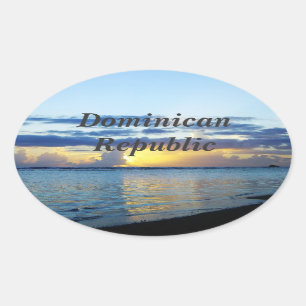 Pegatina Ovalada República Dominicana