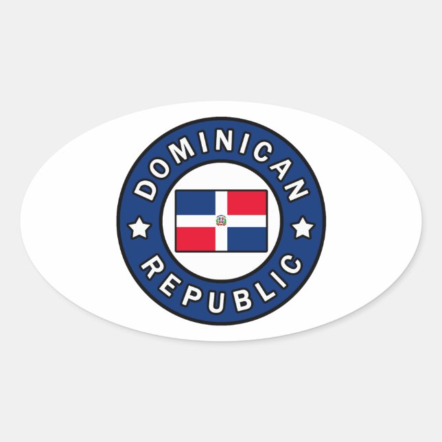 Pegatina Ovalada República Dominicana (Anverso)