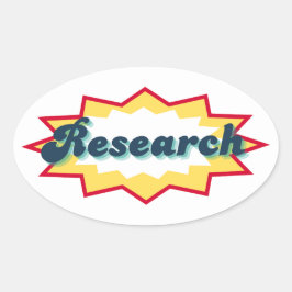 Pegatina Ovalada Research Sticker, comic book pop design