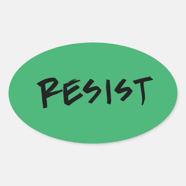 Pegatina Ovalada Resist Stickers-4 por hoja verde (Anverso)
