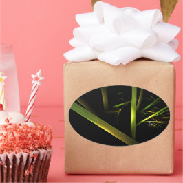 Pegatina Ovalada Resumen de Bambú