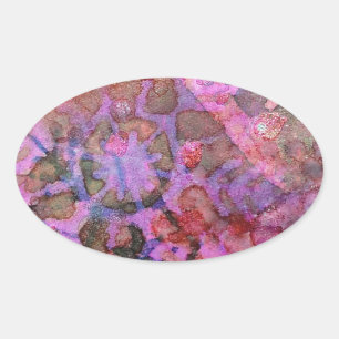 Pegatina Ovalada Resumen de copos de nieve