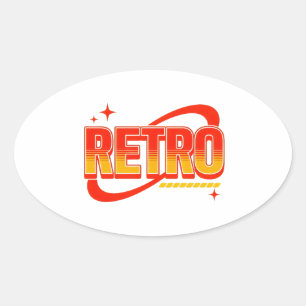 Pegatina Ovalada Retro.