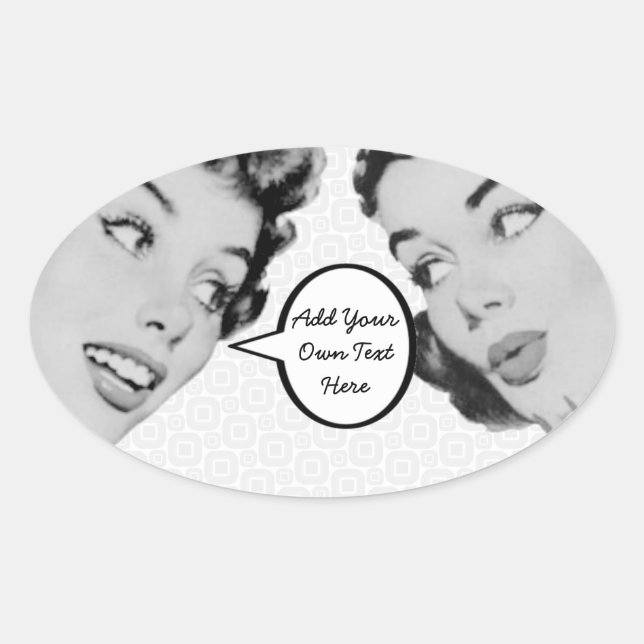 Pegatina Ovalada Retro Do (Anverso)