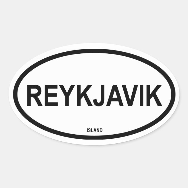 PEGATINA OVALADA REYKJAVIK (Anverso)