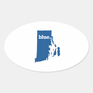 PEGATINA OVALADA RHODE ISLAND ESTADO AZUL