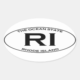 Pegatina Ovalada RI - Rhode Island