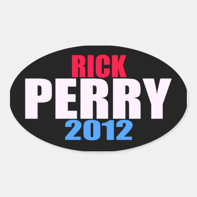 Pegatina Ovalada Rick Perry 2012 (Anverso)