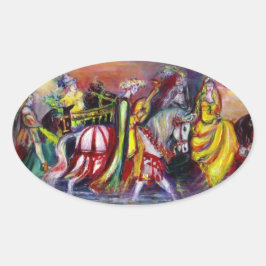 PEGATINA OVALADA RIDERS EN LA NOCHE